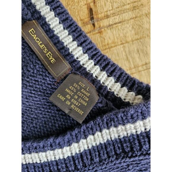 Vintage Eagle's Eye Varsity Cardigan Sweater Women's Size L Nautical Preppy - Picture 5 of 9